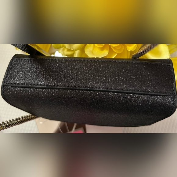 🏖️ NWT Kate Spade Micro Darcy Bag in Black Glitter - Picture 7 of 10
